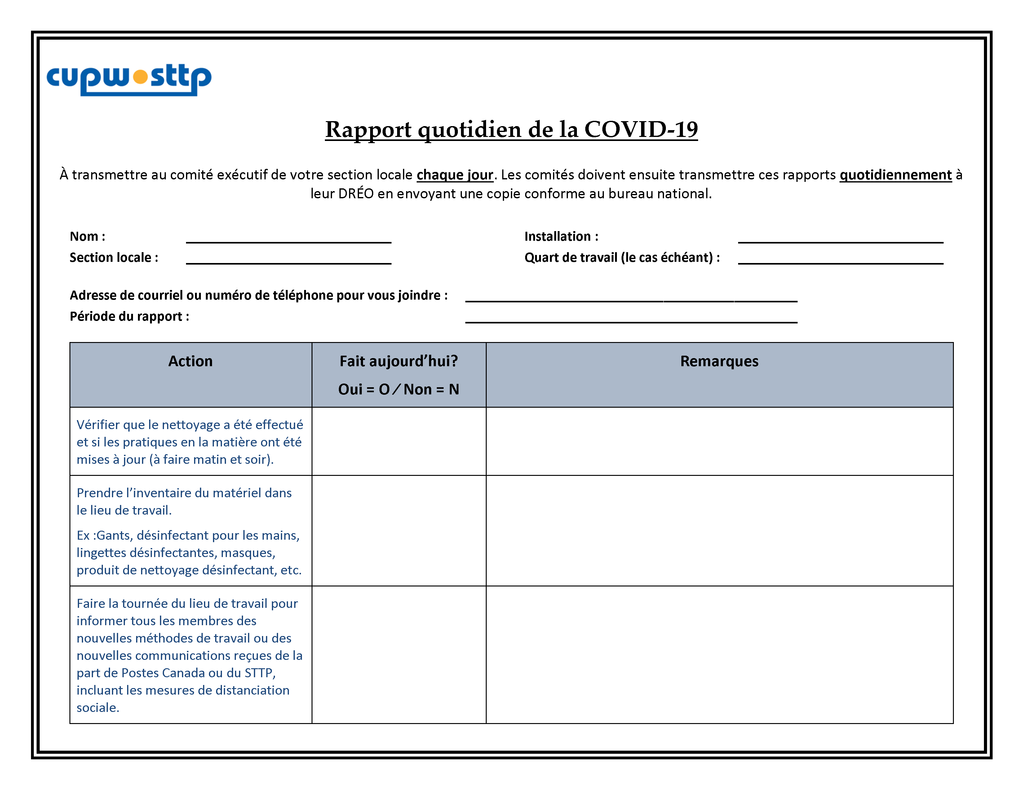Image : Rapport quotidien de la COVID-19