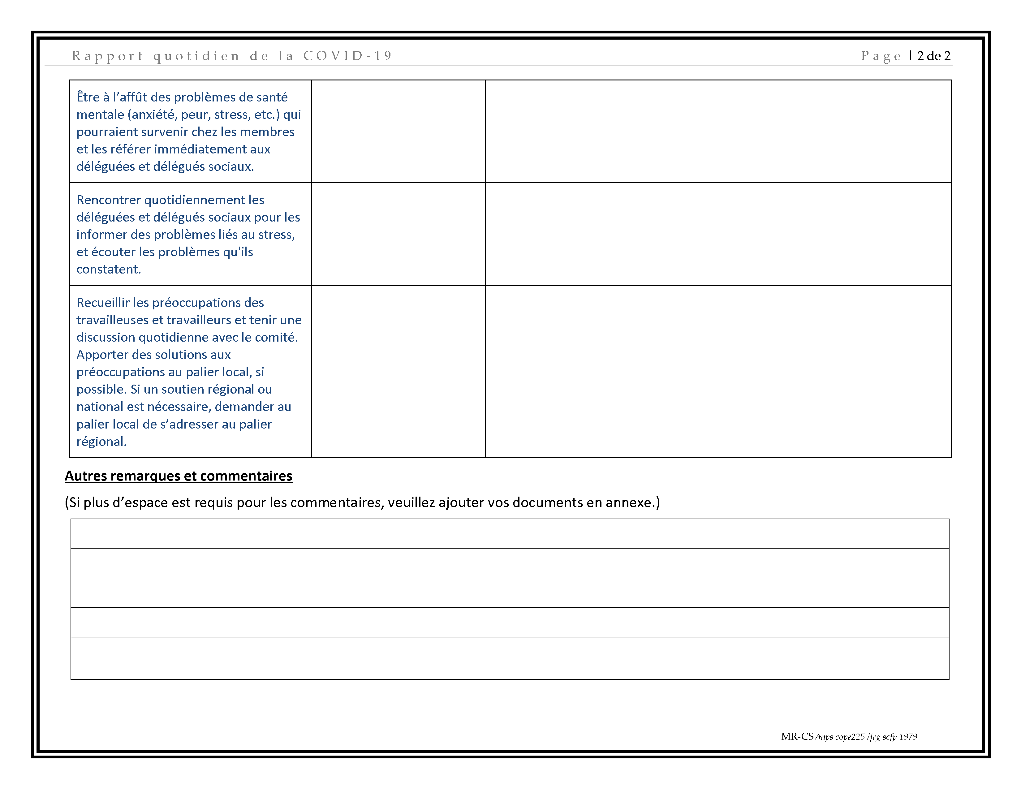 Image : Rapport quotidien de la COVID-19 p. 2
