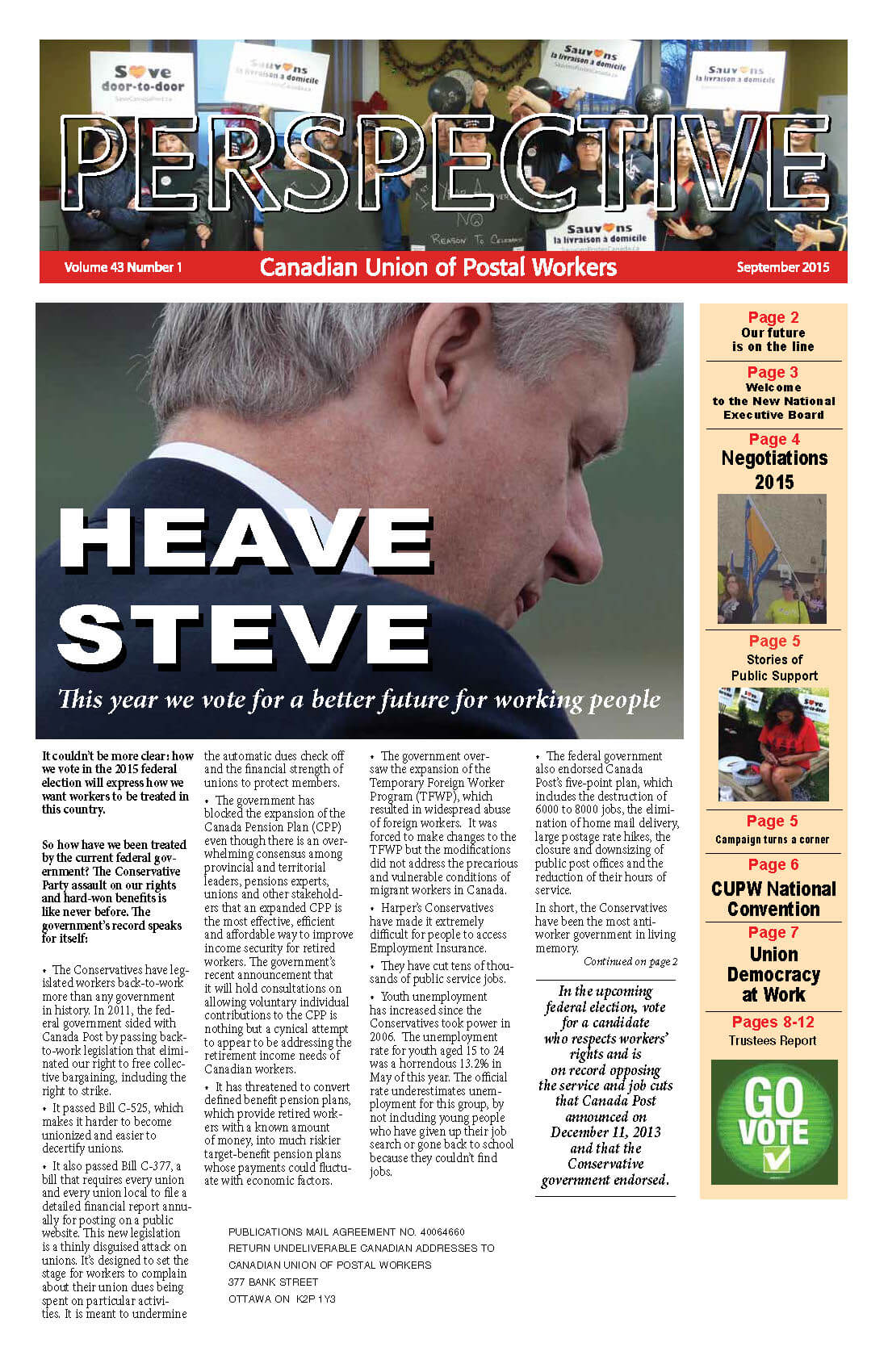 CUPW Perspective (September 2015)