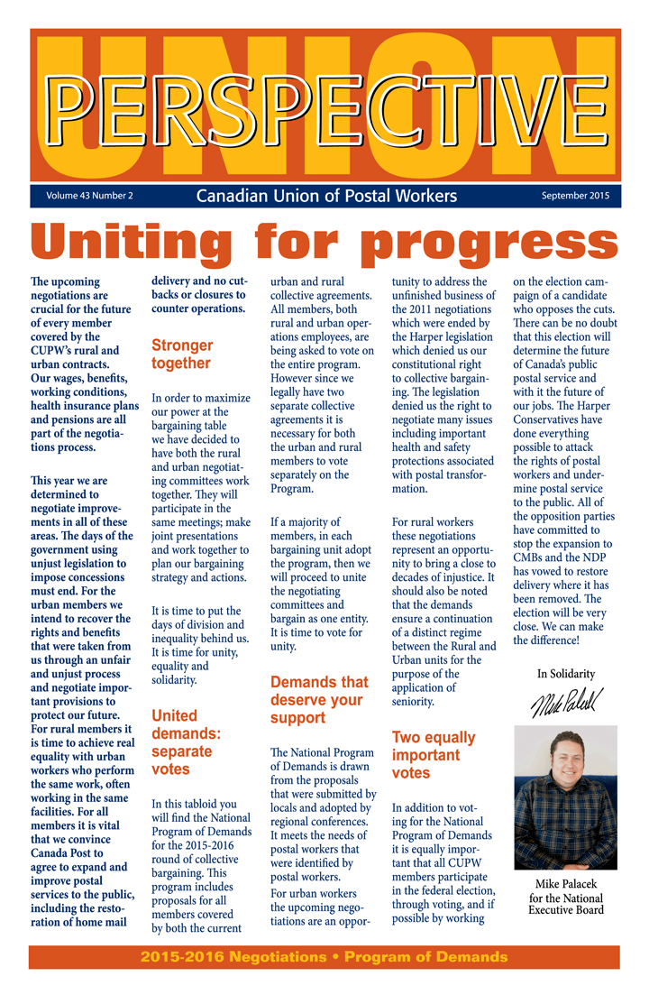 Negotiations Demands for Urban and RSMC members (2015-2016) *subject to member ratification