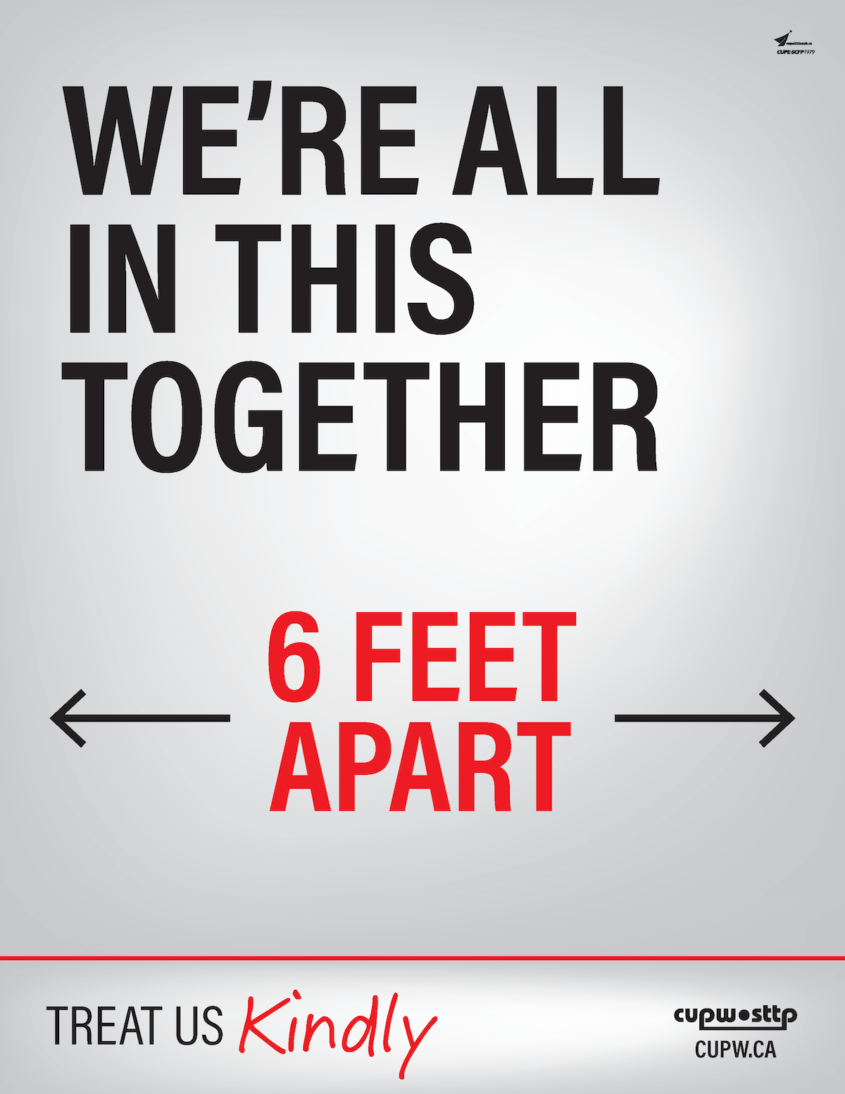 Download and Print: Physical Distancing Poster - WE’RE ALL IN THIS TOGETHER - 6 FEET APART