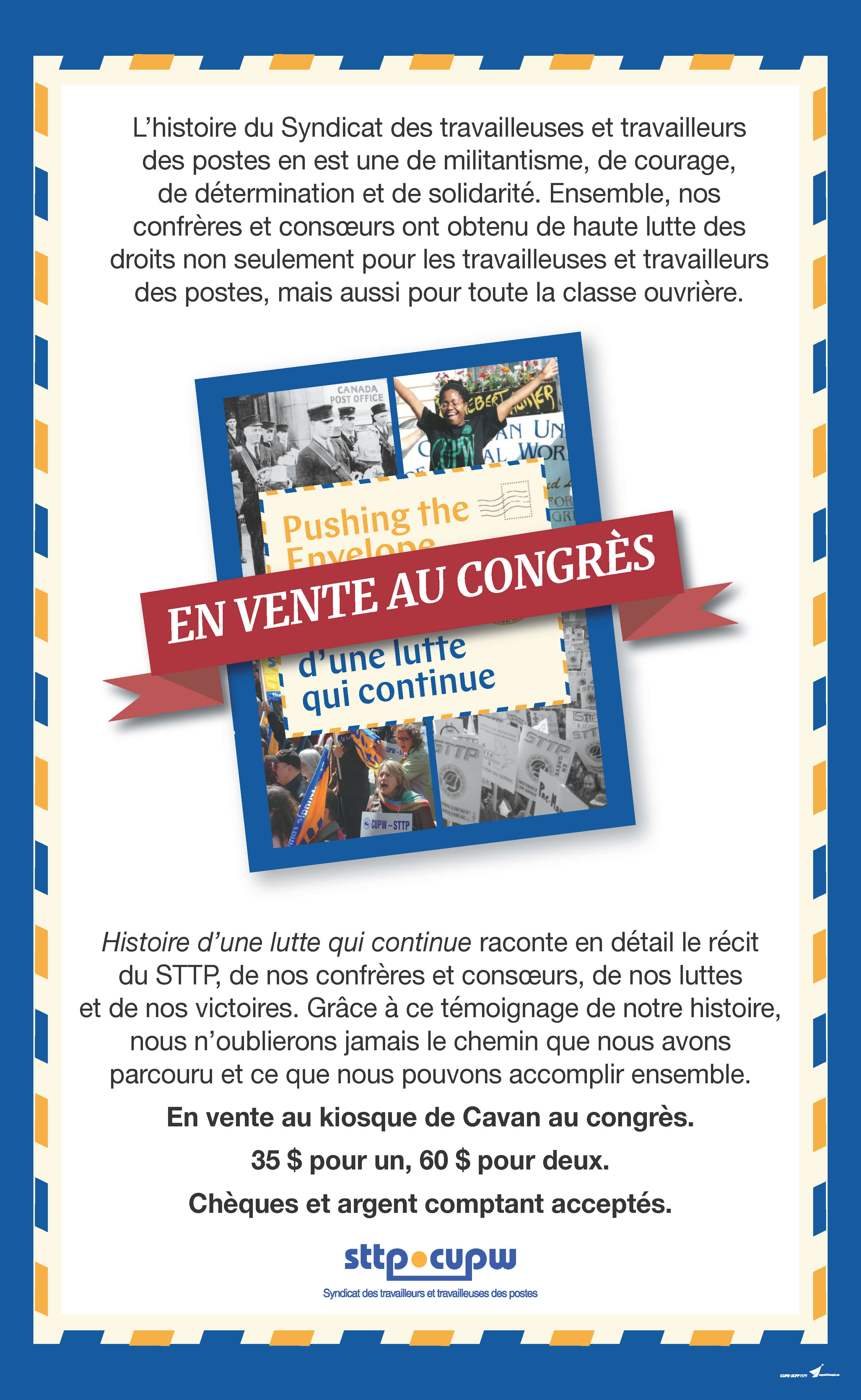 Information sur la vente du livre Histoire d’une lutte qui continue