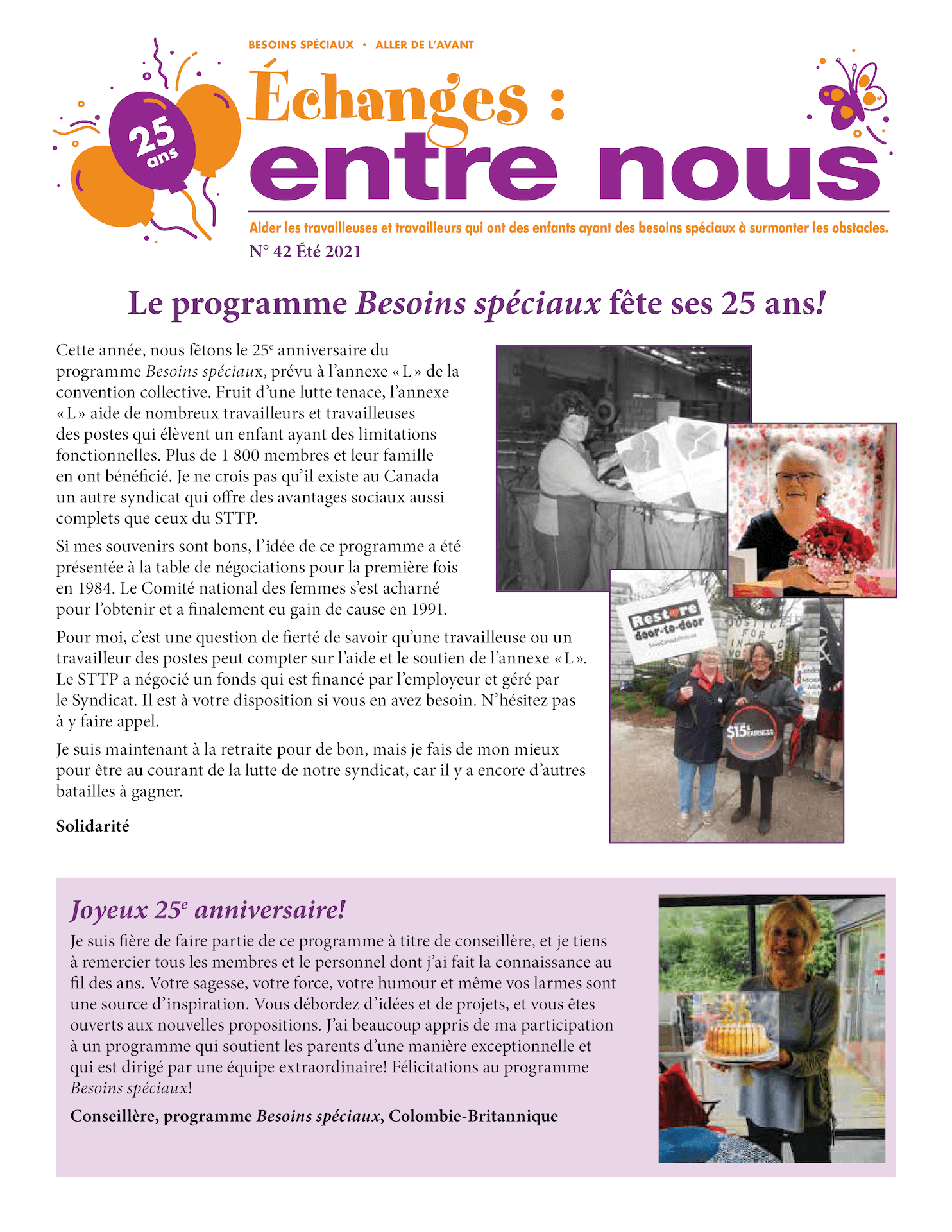 Le programme Besoins spéciaux fête ses 25 ans!