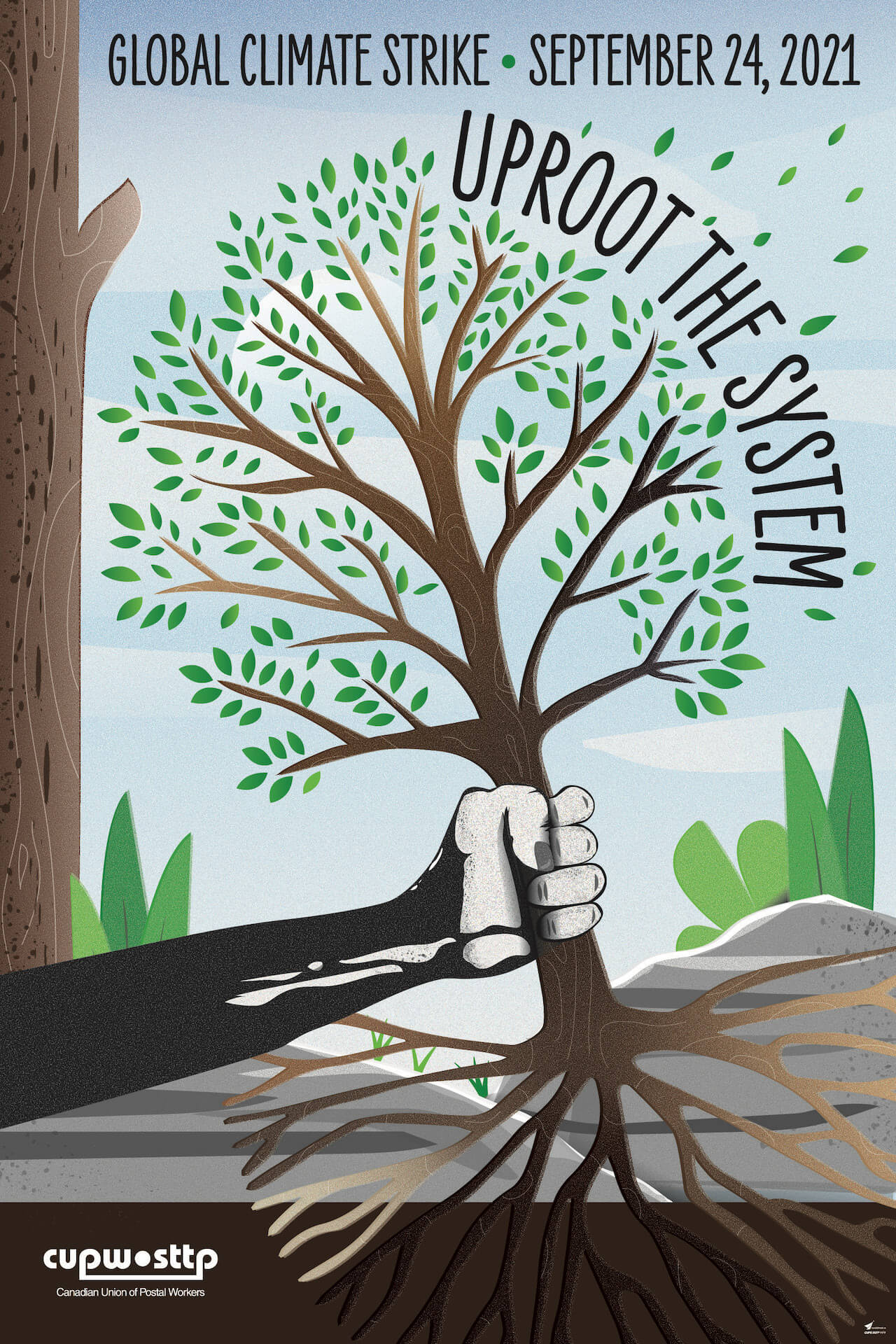 Poster: Global Climate Strike #UprootTheSystem on September 24, 2021