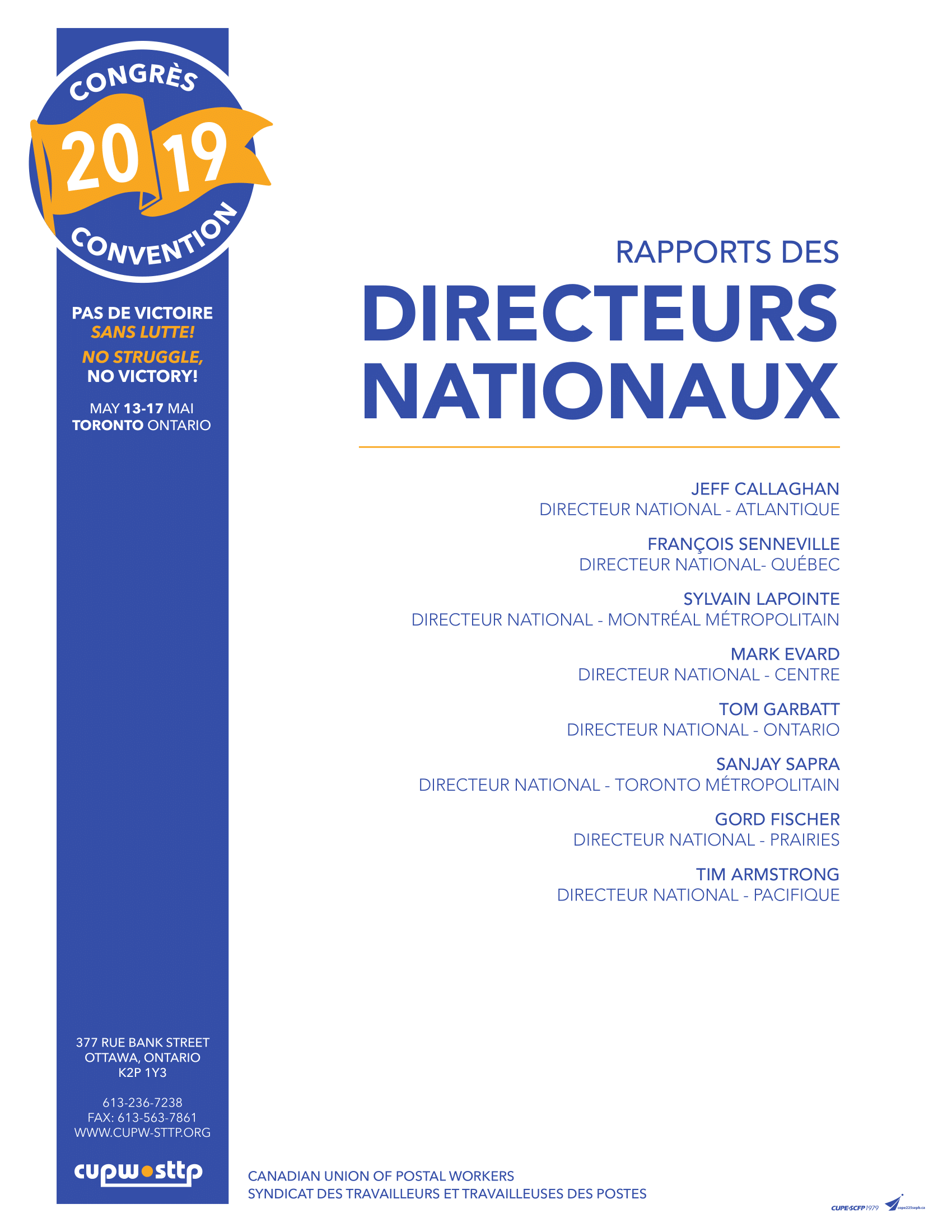 Rapports des directeurs nationaux (2019)