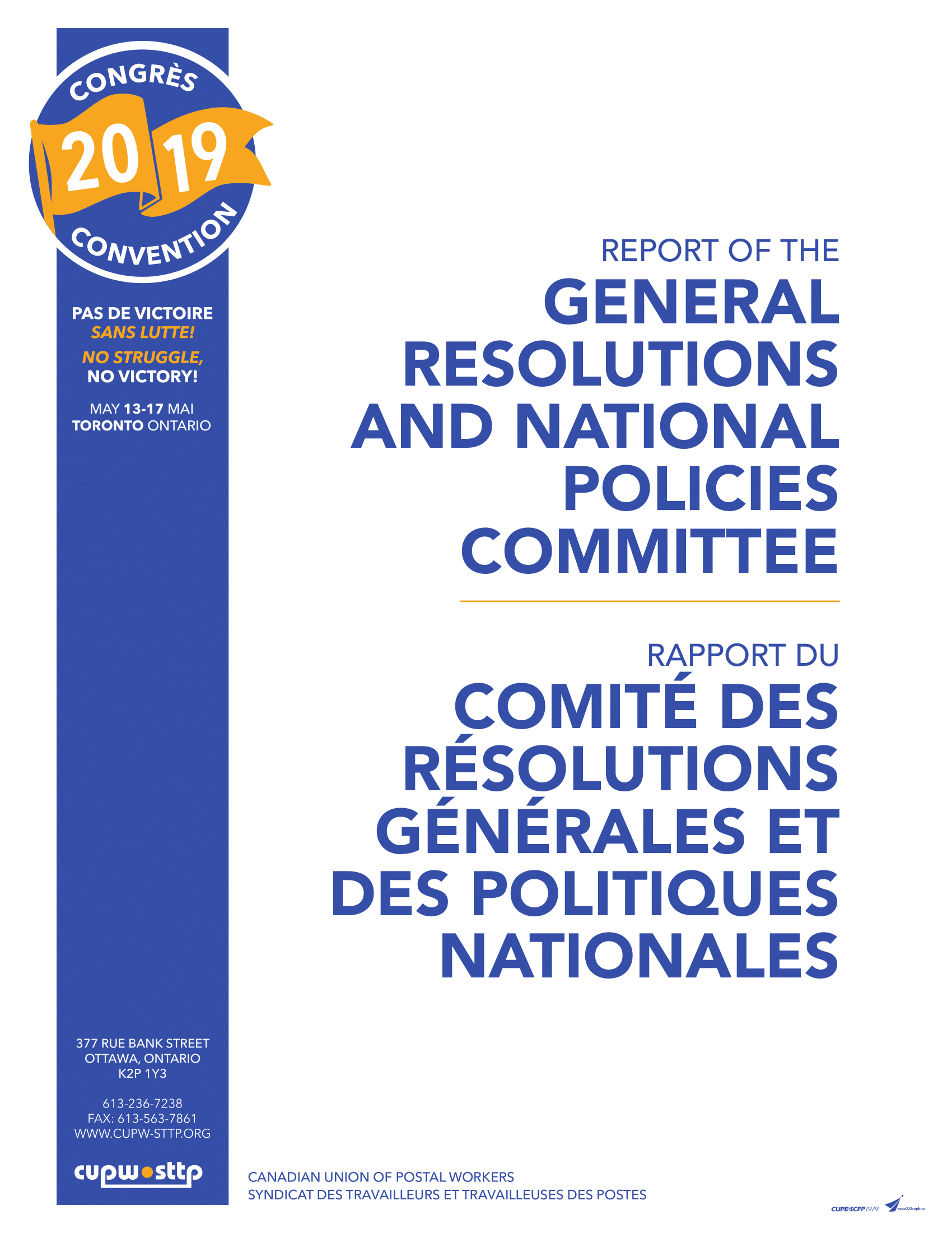 Report of the General Resolutions and National Policies Committee (2015)