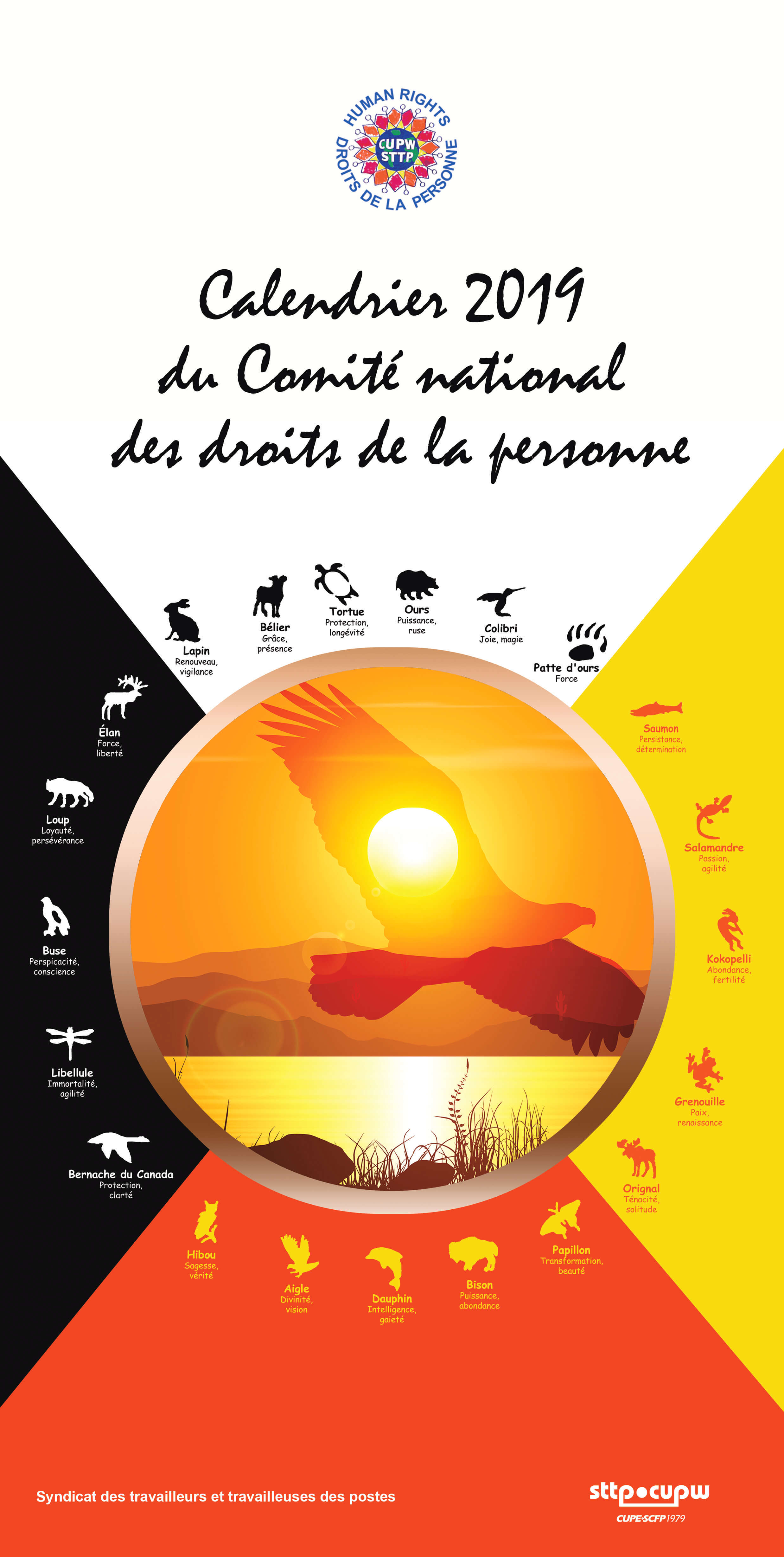 Calendrier 2019 des droits de la personne