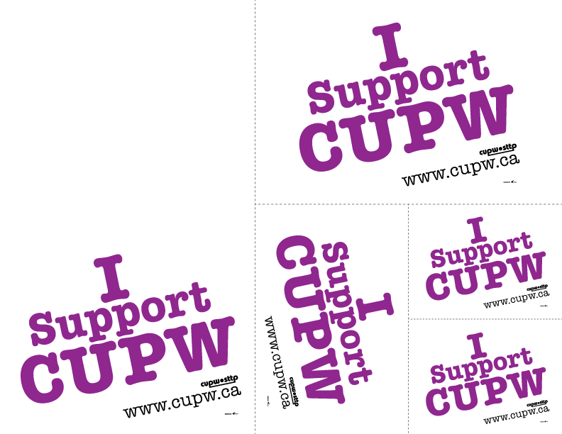  I Support CUPW - Print-and-Cut Signs (Various Sizes)