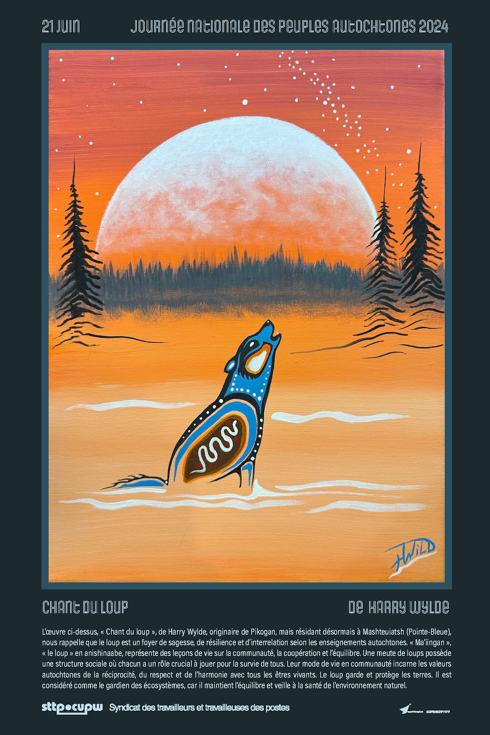 Affiche : Le loup à l’honneur de la  Journée nationale des peuples autochtones!