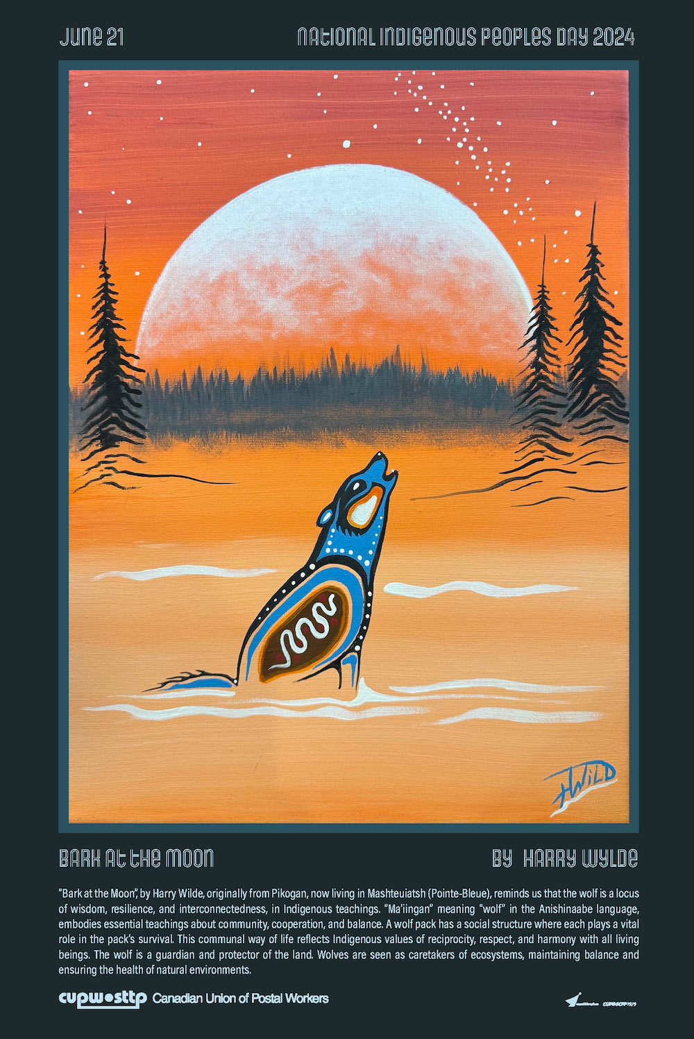 Poster: Celebrating the WOLF on  National Indigenous Peoples Day!