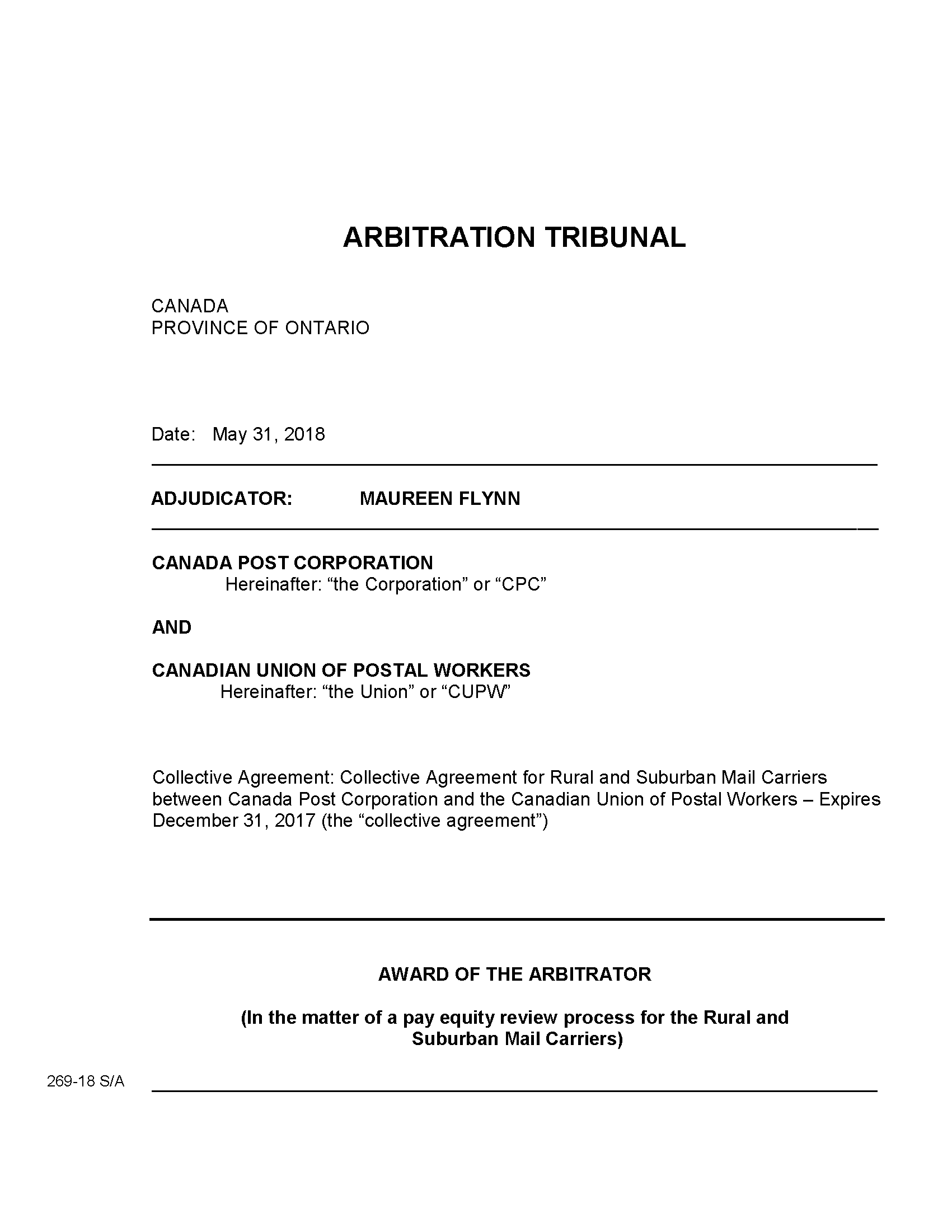 Full Text of the RSMC Pay Equity Decision