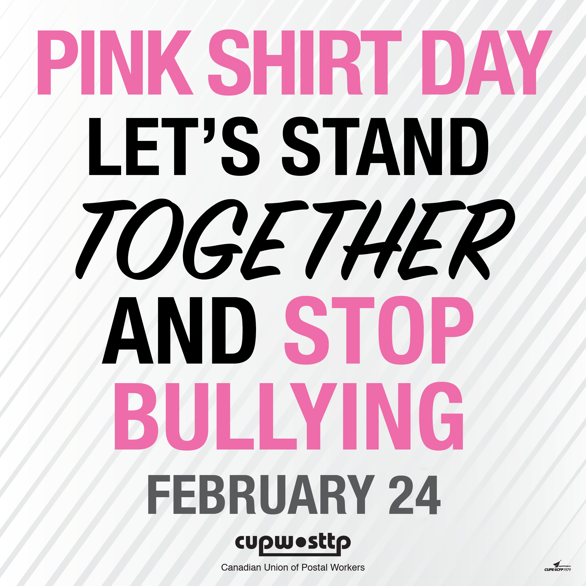 Pink Shirt Day is Wednesday, February 24, 2021 in Canada