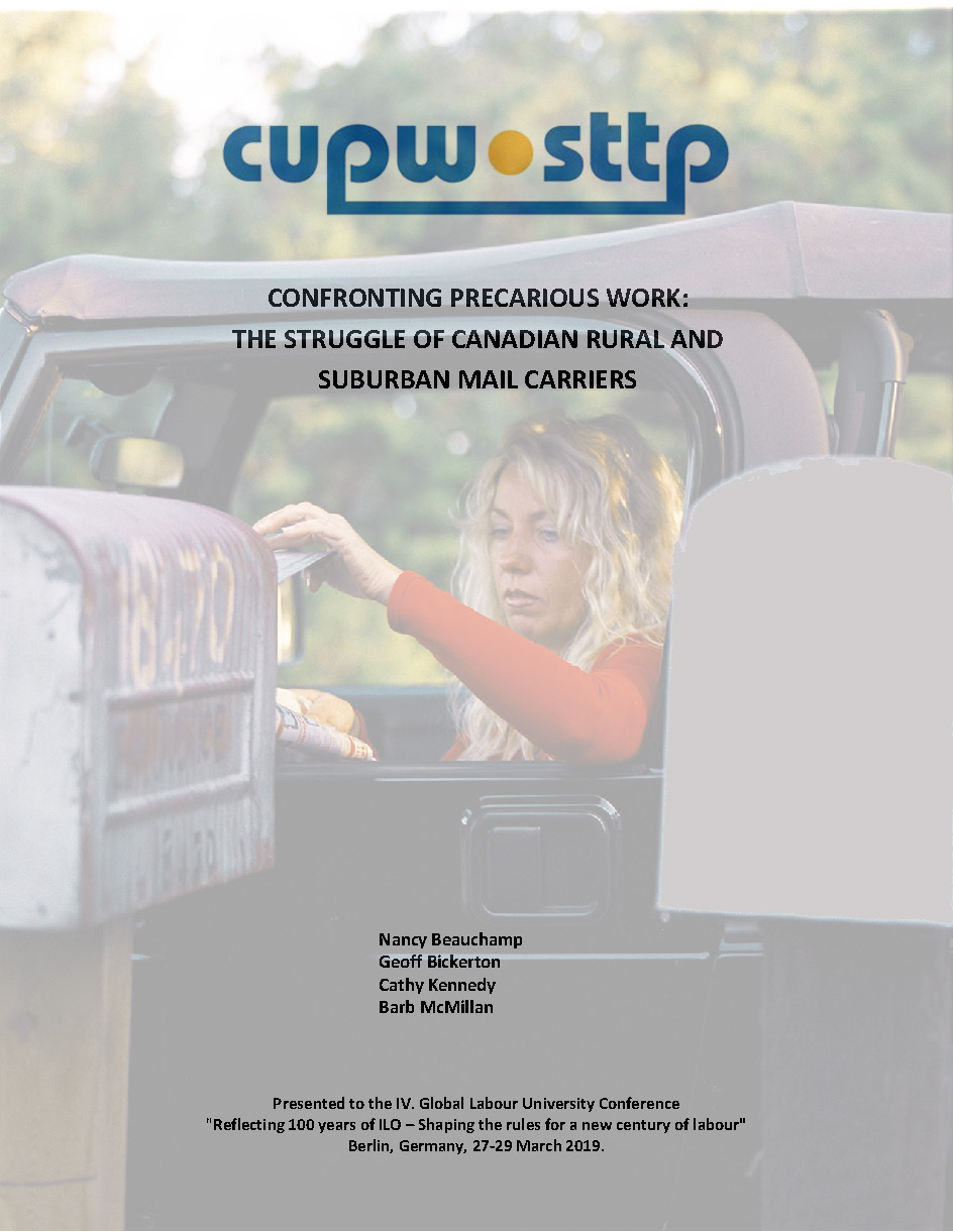 Confronting Precarious Work: The Struggle of Canadian Rural and Suburban Mail Carriers 