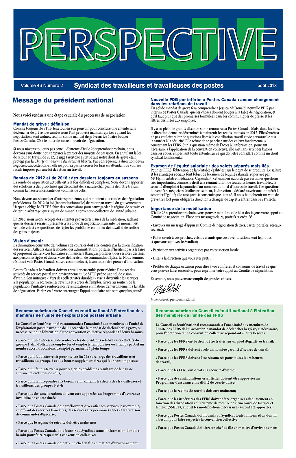 Vote de grève des unités urbaine et rurale (FFRS) – Dix raisons de voter OUI (Perspective)