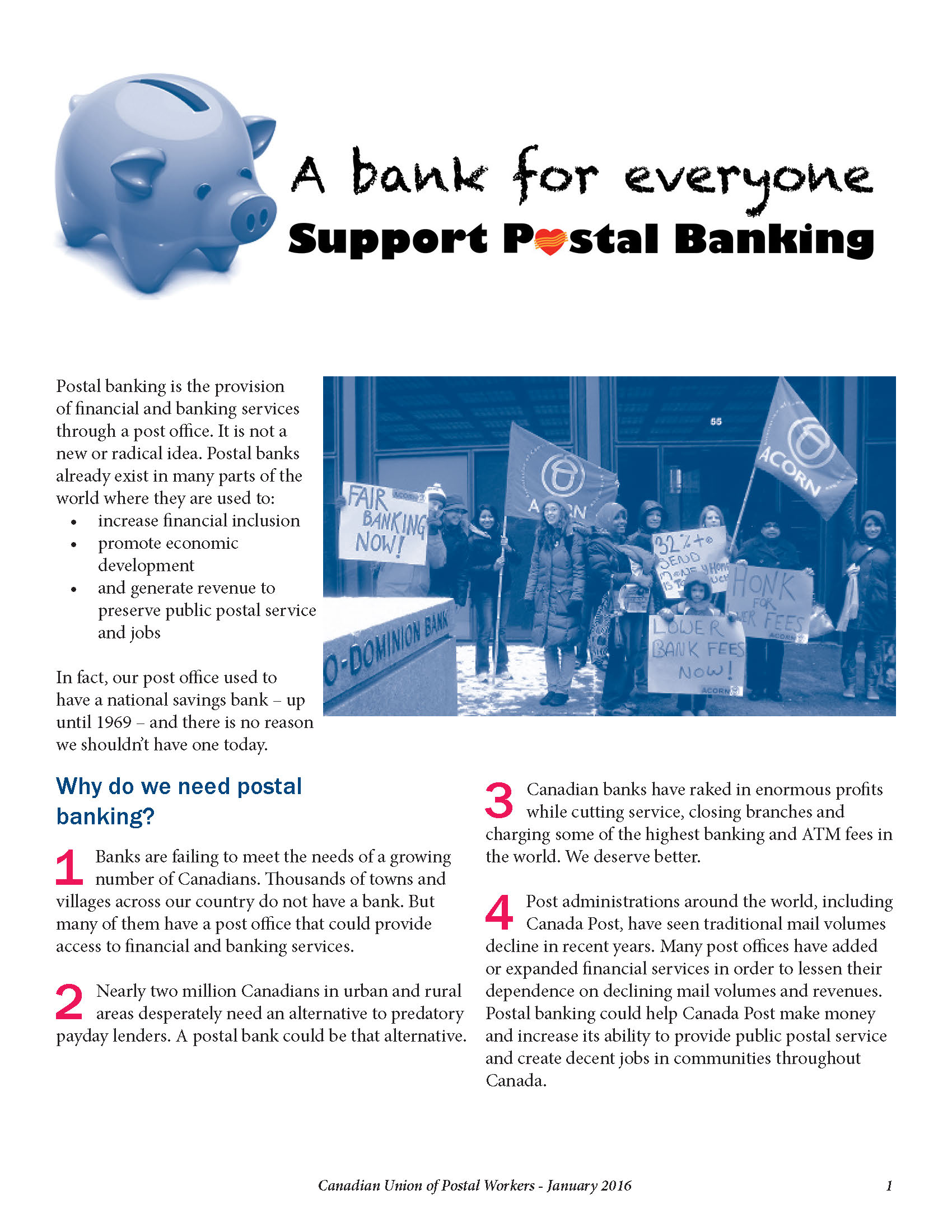 Postal Banking – A Bank for Everyone (Fact Sheet)