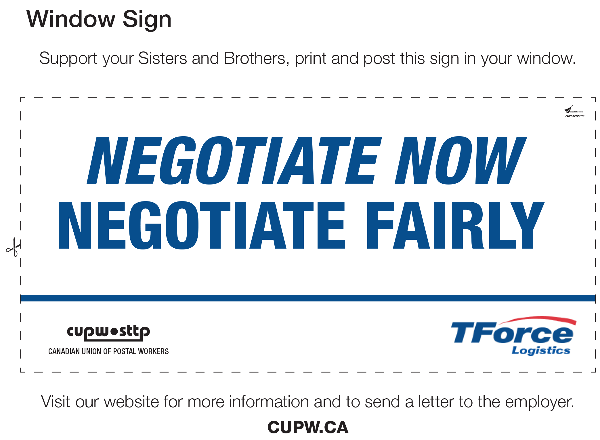 Support your Sisters and Brothers, print and post this sign in your window.