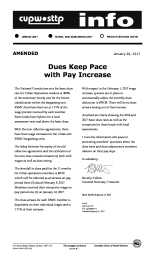 Dues Keep Pace with Pay Increase (AMENDED)