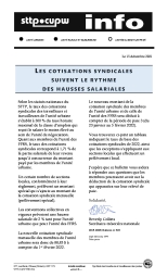 Les cotisations syndicales suivent le rythme  des hausses salariales 