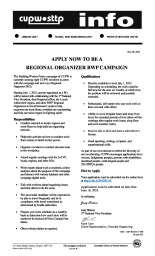 Apply Now to be a Regional Organizer - BWP Campaign