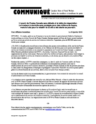 L'avenir de Postes Canada sera débattu à la table de négociation