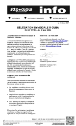 Délégation syndicale à Cuba du 27 avril au 4 mai 2024