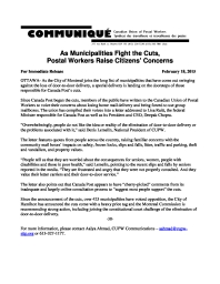 As Municipalities Fight the Cuts,  Postal Workers Raise Citizens’ Concerns 