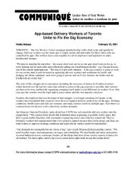 App-based Delivery Workers of Toronto Unite to Fix the Gig Economy