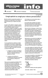 Congé spécial ou congé pour raisons personnelles?