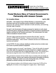 Postal Workers Wary of Federal Government’s Partnership with Amazon Canada