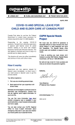 COVID-19 and Special Leave for Child and Elder Care at Canada Post