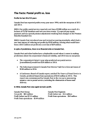 The Facts: Postal profit vs. loss