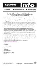 The Third Annual Megan Whitfield Bursary -- Inspiring a New Generation of Activists