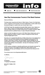 New Play Commemorates Toronto’s First Black Postman