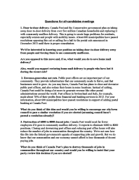 Questions for all-candidates meetings - Federal Election 2015