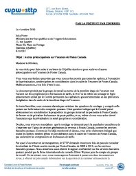 Le STTP exprime d’autres préoccupations à propos de l’examen de Postes Canada