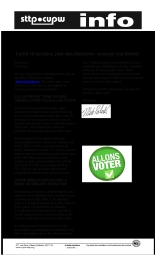 Lundi 19 octobre, jour des élections : exercez vos droits!