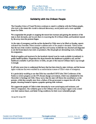 Solidarity with the Chilean People