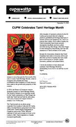 CUPW Celebrates Tamil Heritage Month