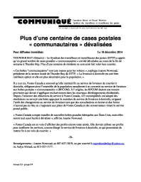 Plus d’une centaine de cases postales « communautaires » dévalisées