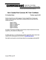 Save Canada Post Caravan: BC Tour Continues