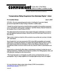 “Conservatives Riding Roughshod Over Municipal Rights”: Union