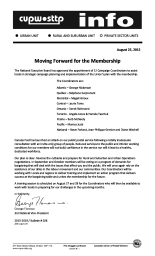 Moving Forward for the Membership