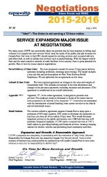 Service Expansion Major Issue  At Negotiations