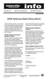 CUPW Celebrates Black History Month