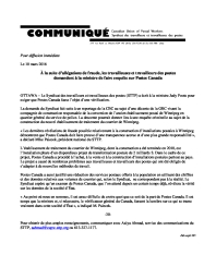 À la suite d’allégations de fraude, les travailleuses et travailleurs des postes  demandent à la ministre de faire enquête...