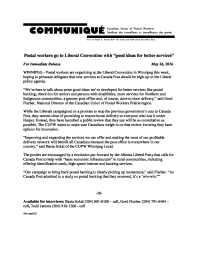 Postal workers go to Liberal Convention with “good ideas for better services”