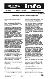 Il nous revient de dire la vérité à la population