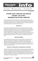 Étude sur l'équité salariale visant les FFRS : Nomination d'une arbitre