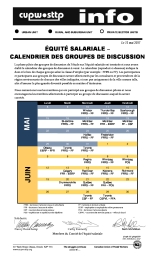 Équité salariale –  Calendrier des groupes de discussion
