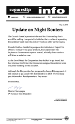 Update on Night Routers